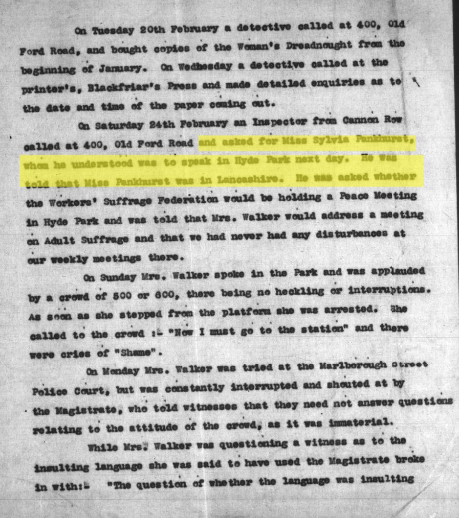 Internationaal Instituut voor Sociale Geschiedenis, Documents regarding Sylvia Pankhurst's surveillance, 1917
