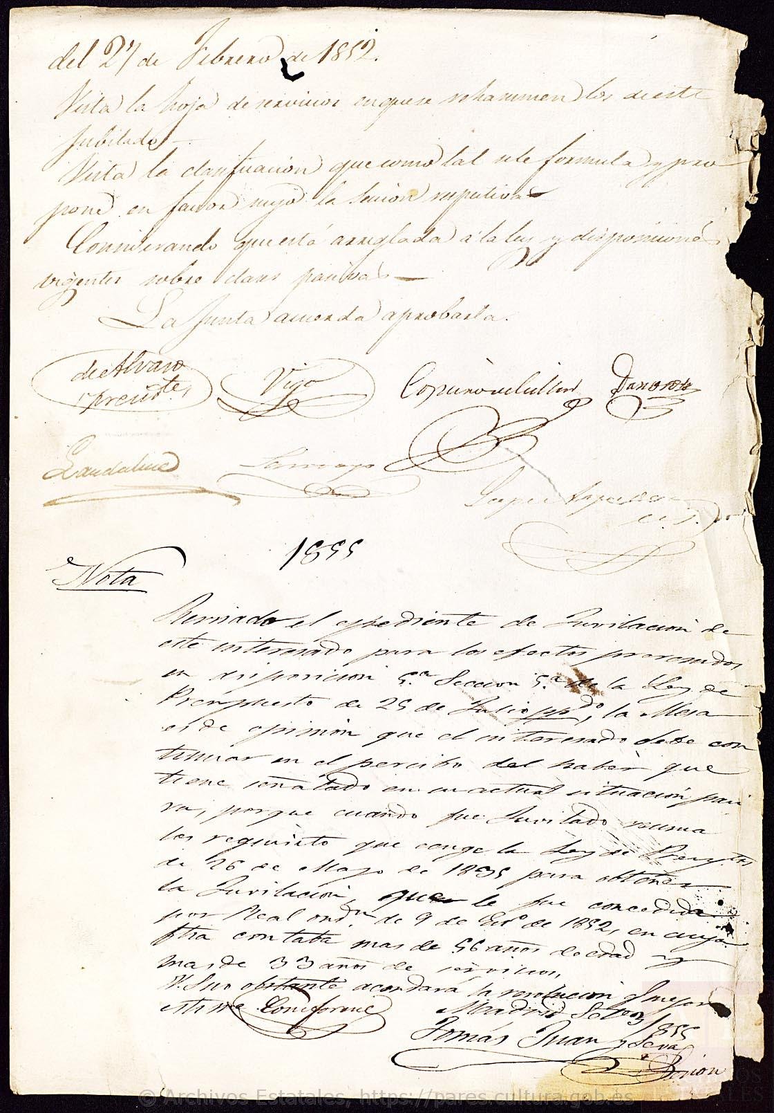 Archivo Historìco Nacional, España,  Retirement file for Police Commissioner Antonio Rodriguez, 1855  avalaible here
