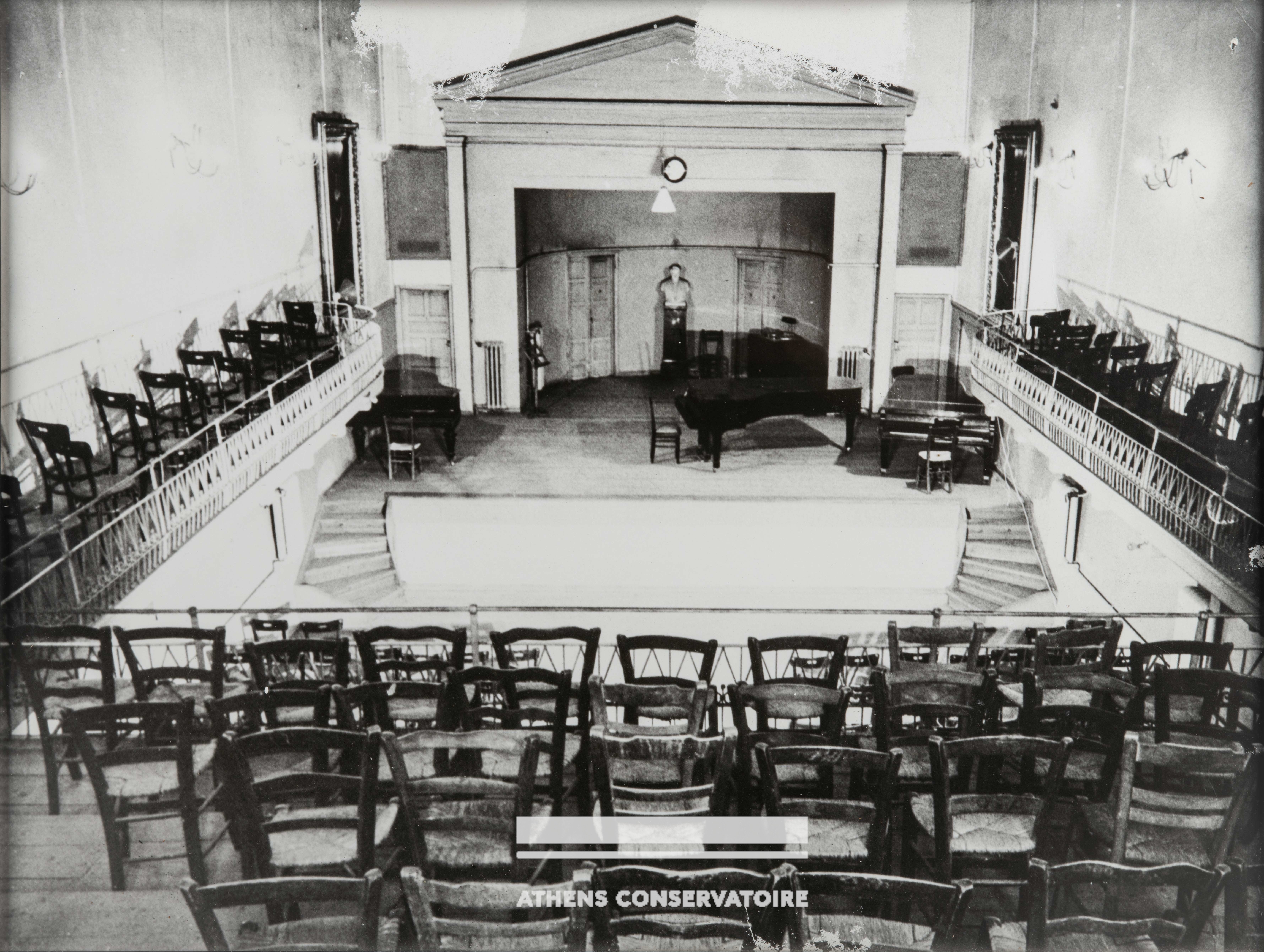 The Athens Conservatoire Historical Concert Hall (Athens Conservatoire Archives, Conservatoire Historical Archives).
