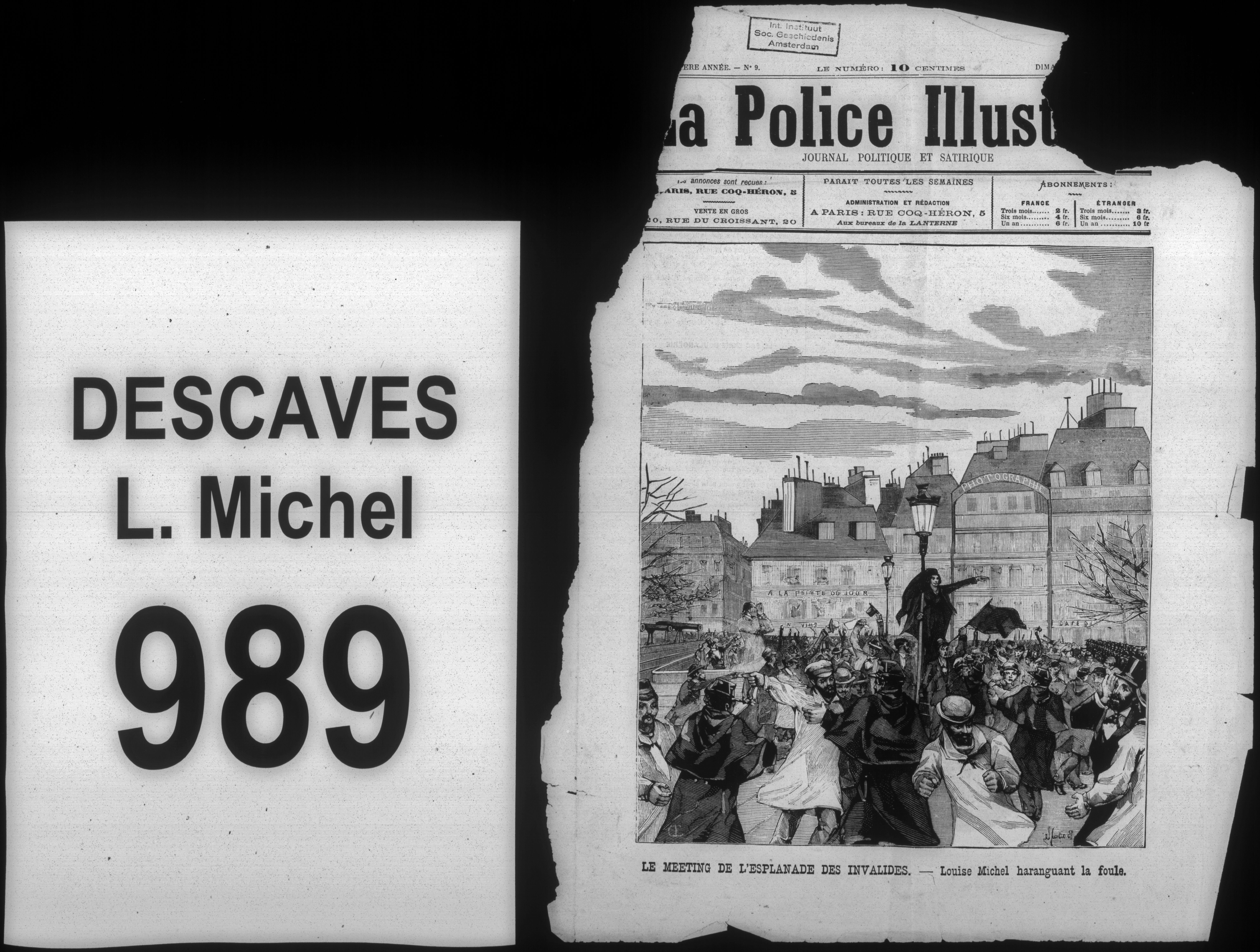 Internationaal Instituut voor Sociale Geschiedenis, Satirical and political newspaper “La Police illustrée”, march 1883, available here
