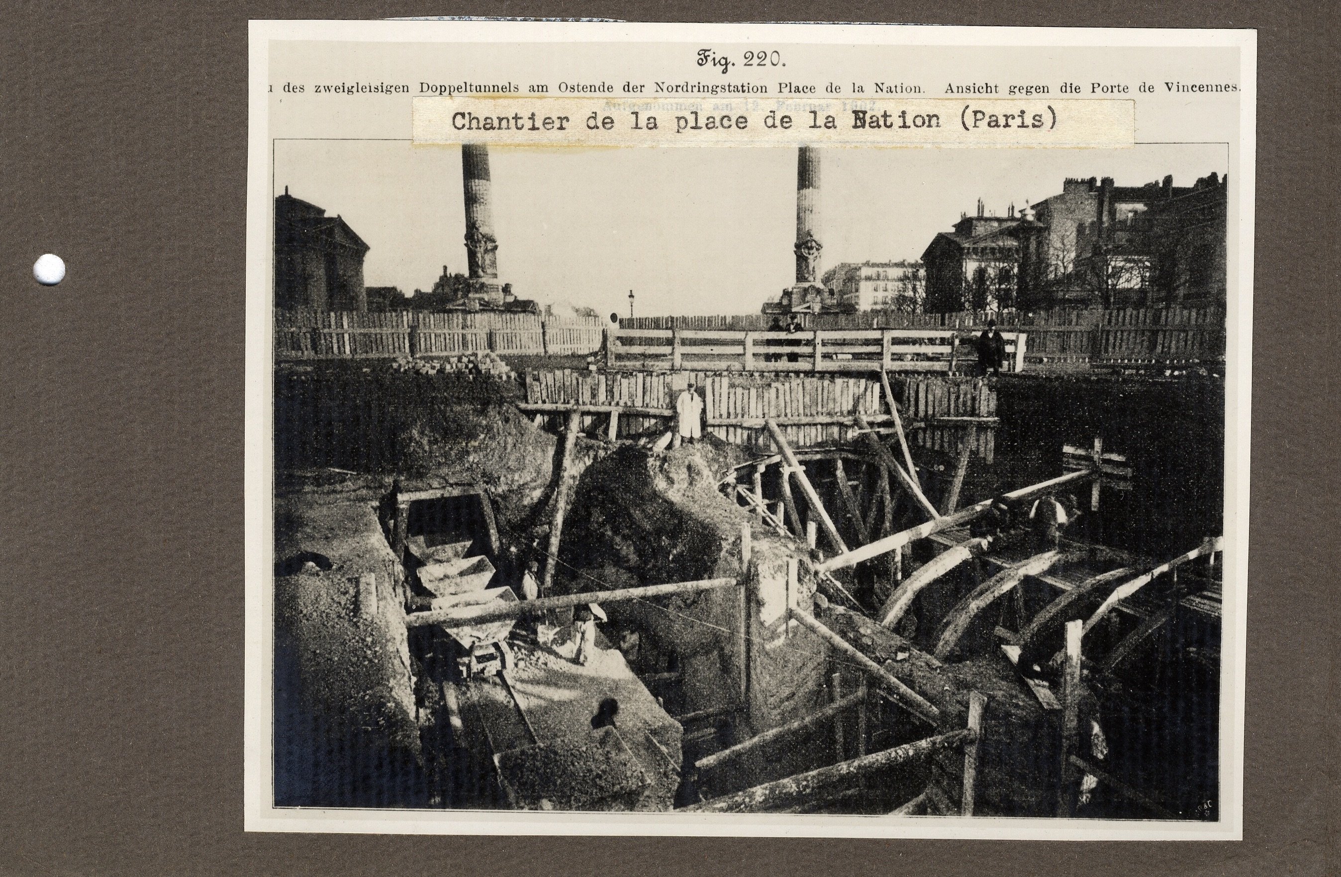 Example of similar railway construction works in Paris, Place de la Nation