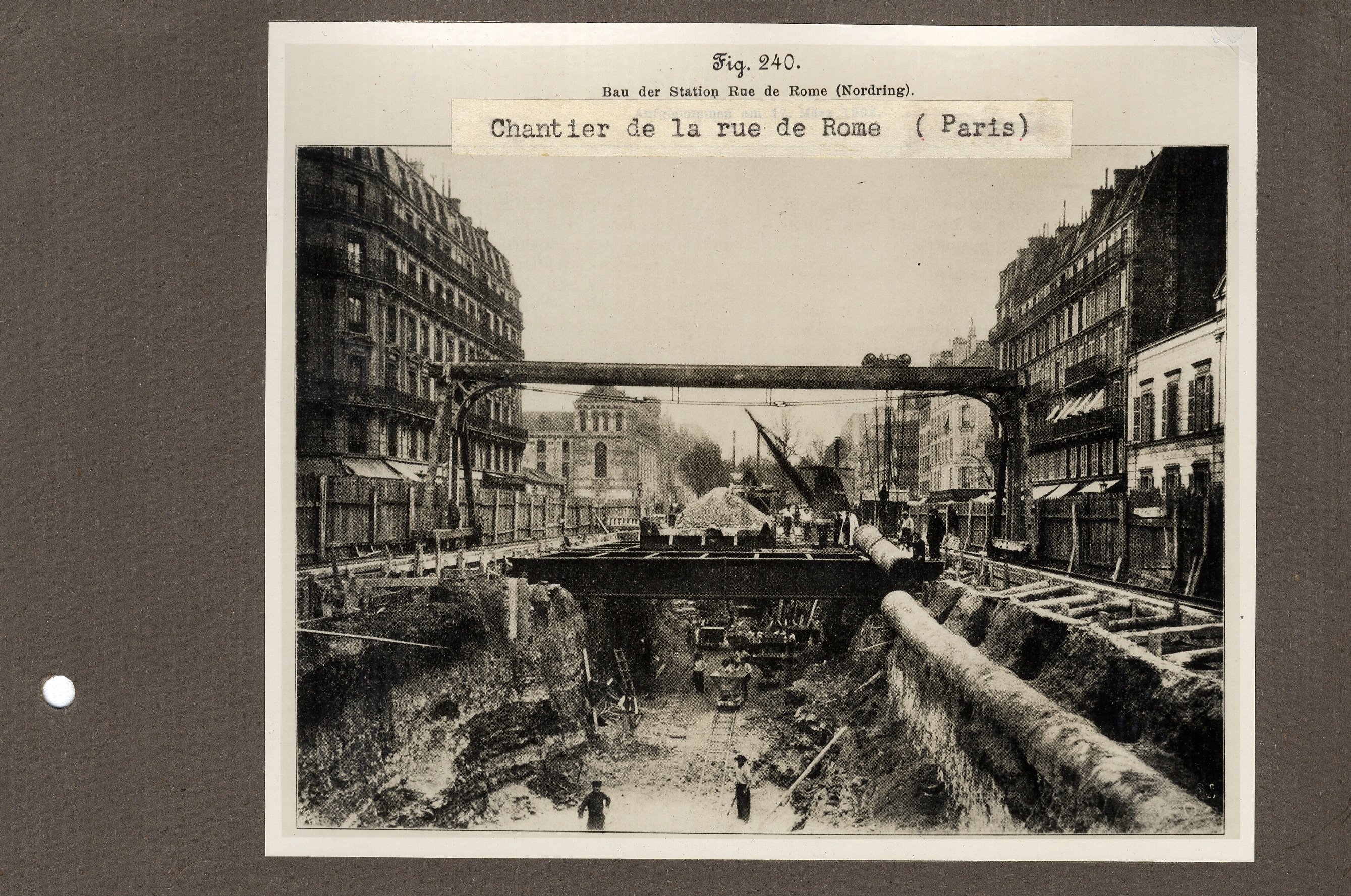Example of similar railway construction works in Paris, Rue de Rome