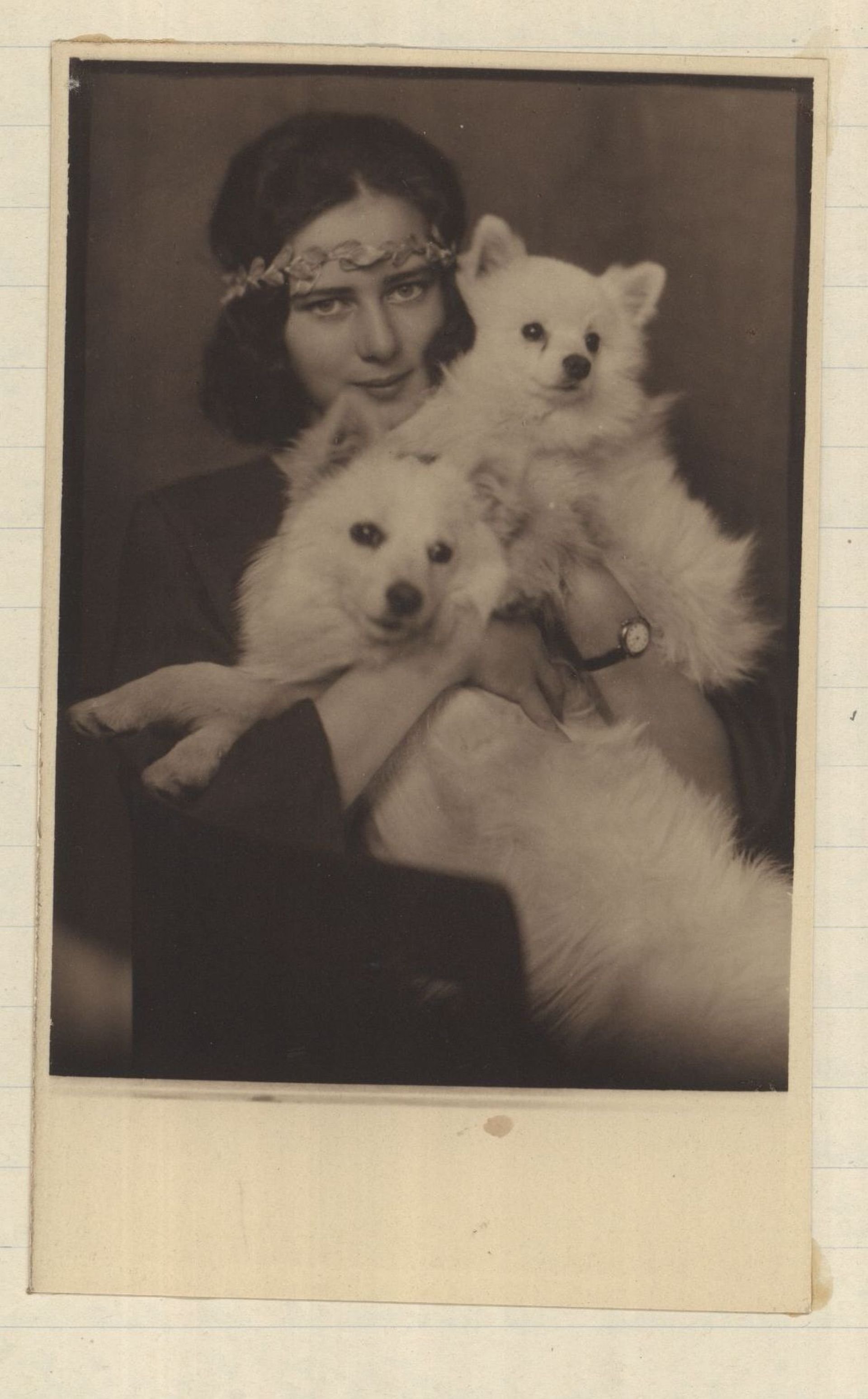 Queen Mary of Romania passed her love for animals to her children, too. Here we have beautiful Pricess Ileana along with 2 of her white dogs. BU-FD-00307-10-3-138_101