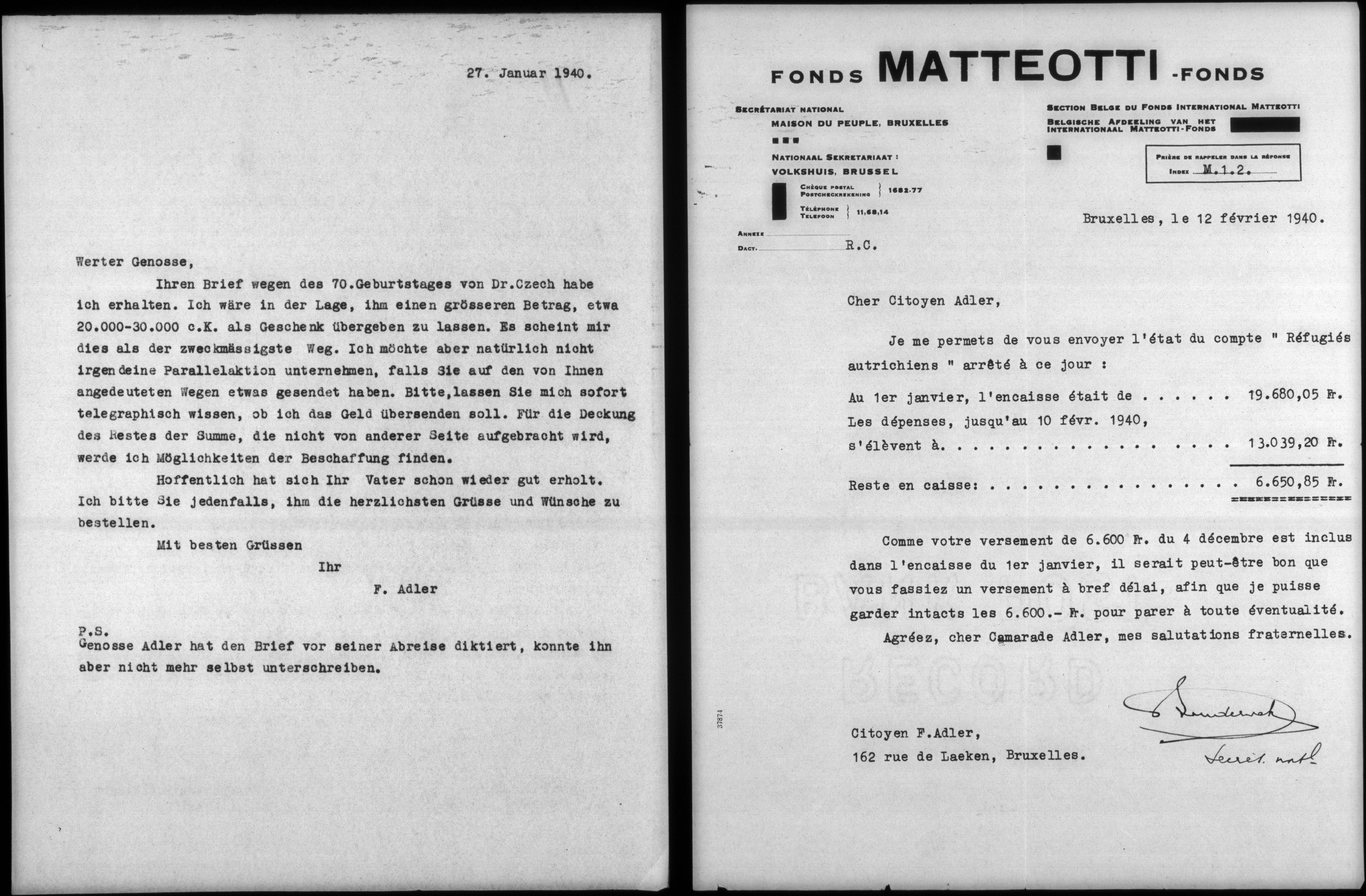 Internationaal Instituut voor Sociale Geschiedenis, Matteotti Fund, 1940, available here 
