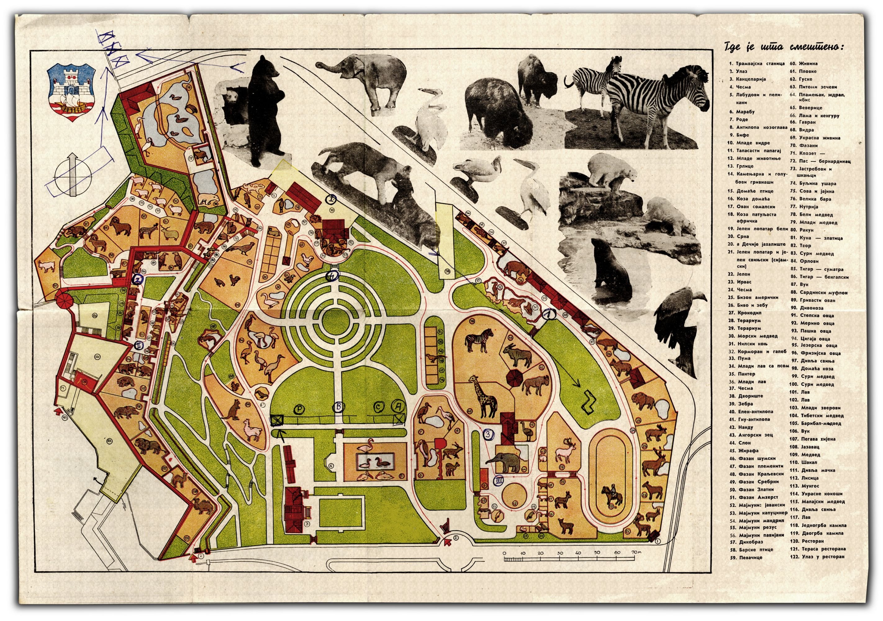 A Map of the Belgrade Zoo, 1939