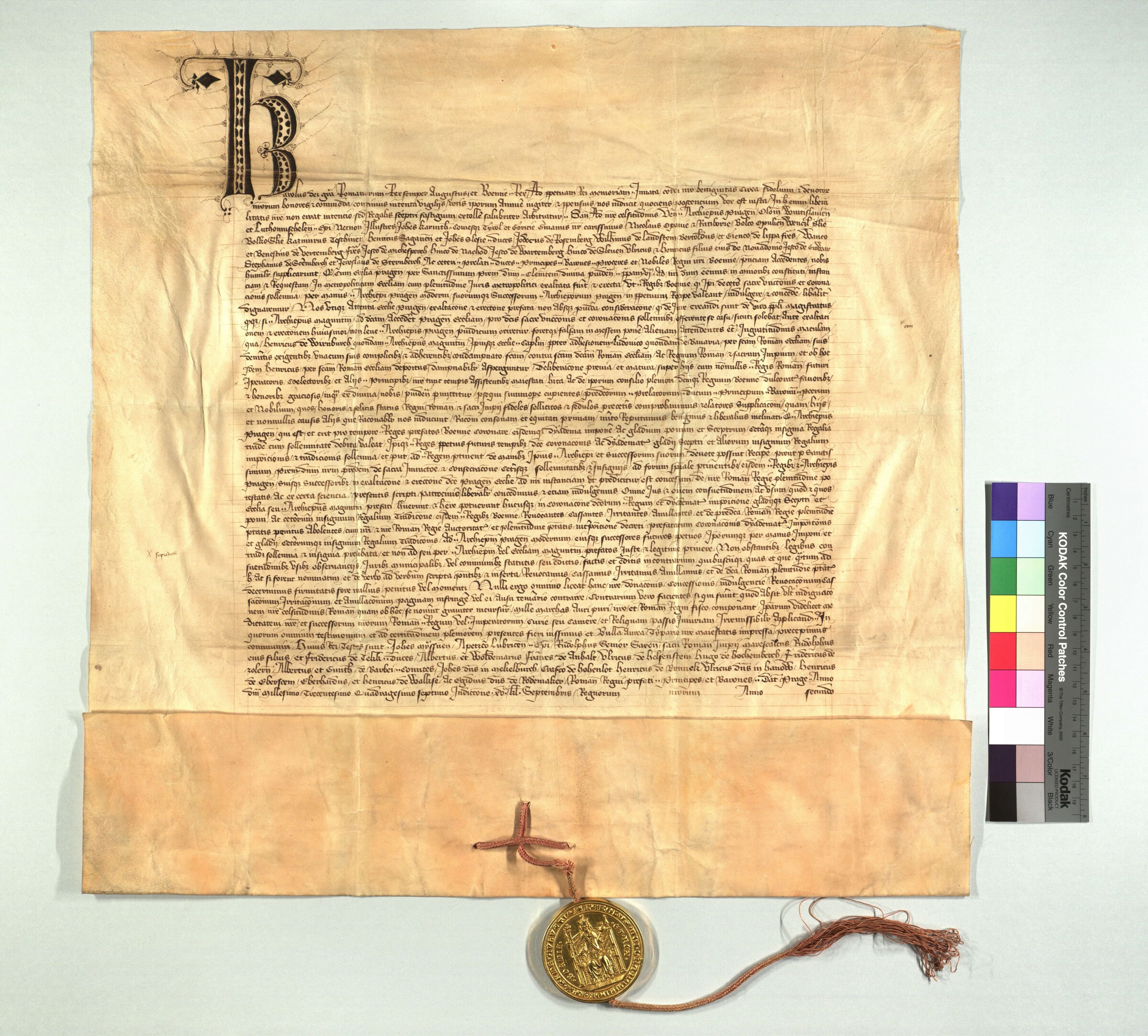 A charter of Charles IV, 1347 - Archive reference code: AČK, inv. No. 280