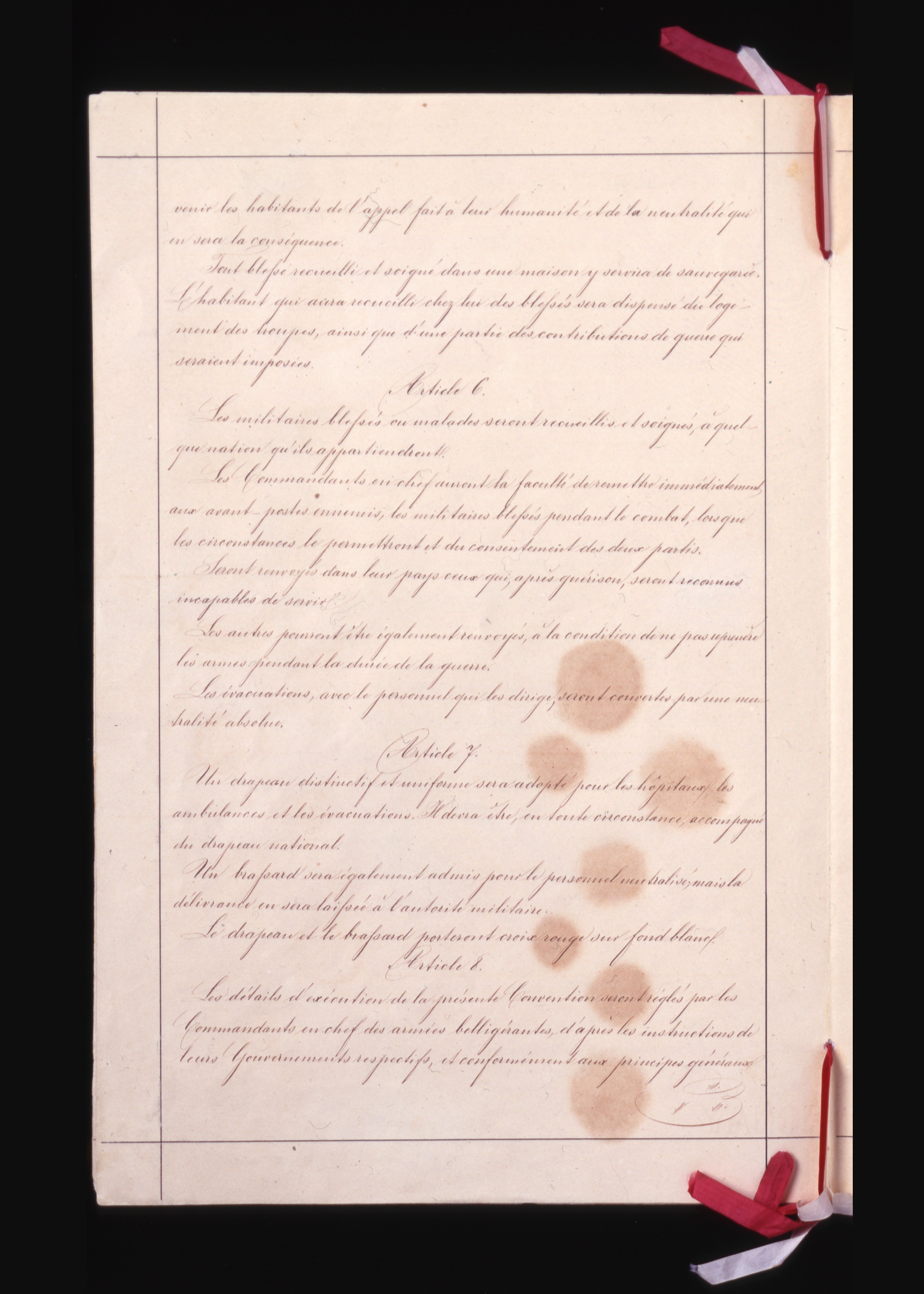 CH-BAR#K1#1000/1414#2*, ref. K1.1777, Übereinkommen vom 22. August 1864 zur Verbesserung des Looses der im Kriege verwundeten Militärs [AS VIII 480, SR 0.518], 1864