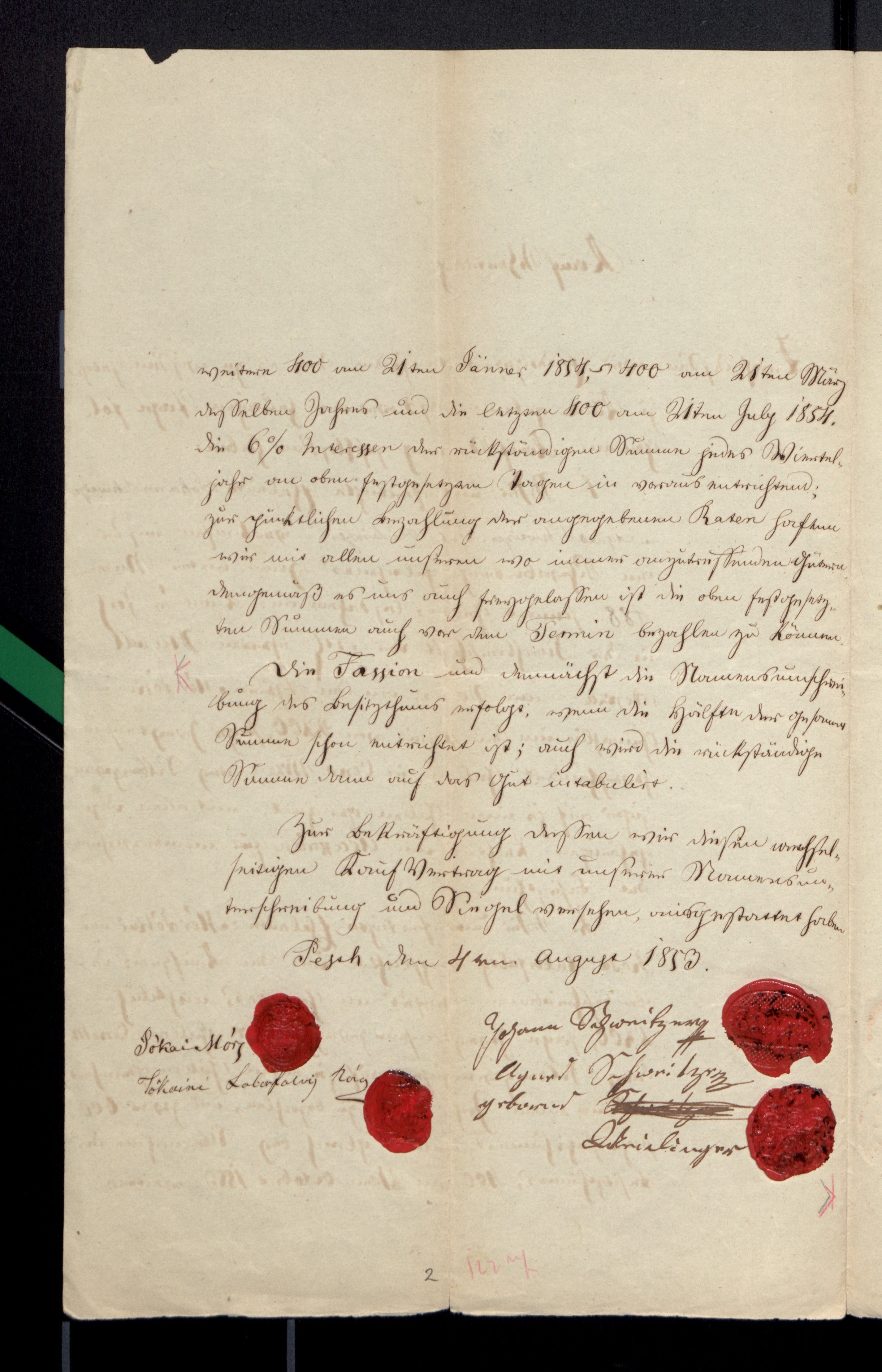 Hungarian National Archives, The land purchase contract of Mór Jókai and his first wife Róza Laborfalvy 