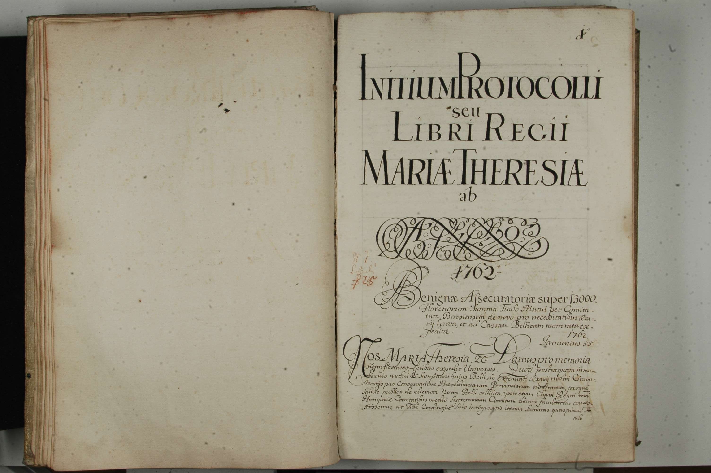 Magyar Nemzeti Levéltár , Libri Regii (1763), front page - HU MNL OL W1 A57 Volume 46