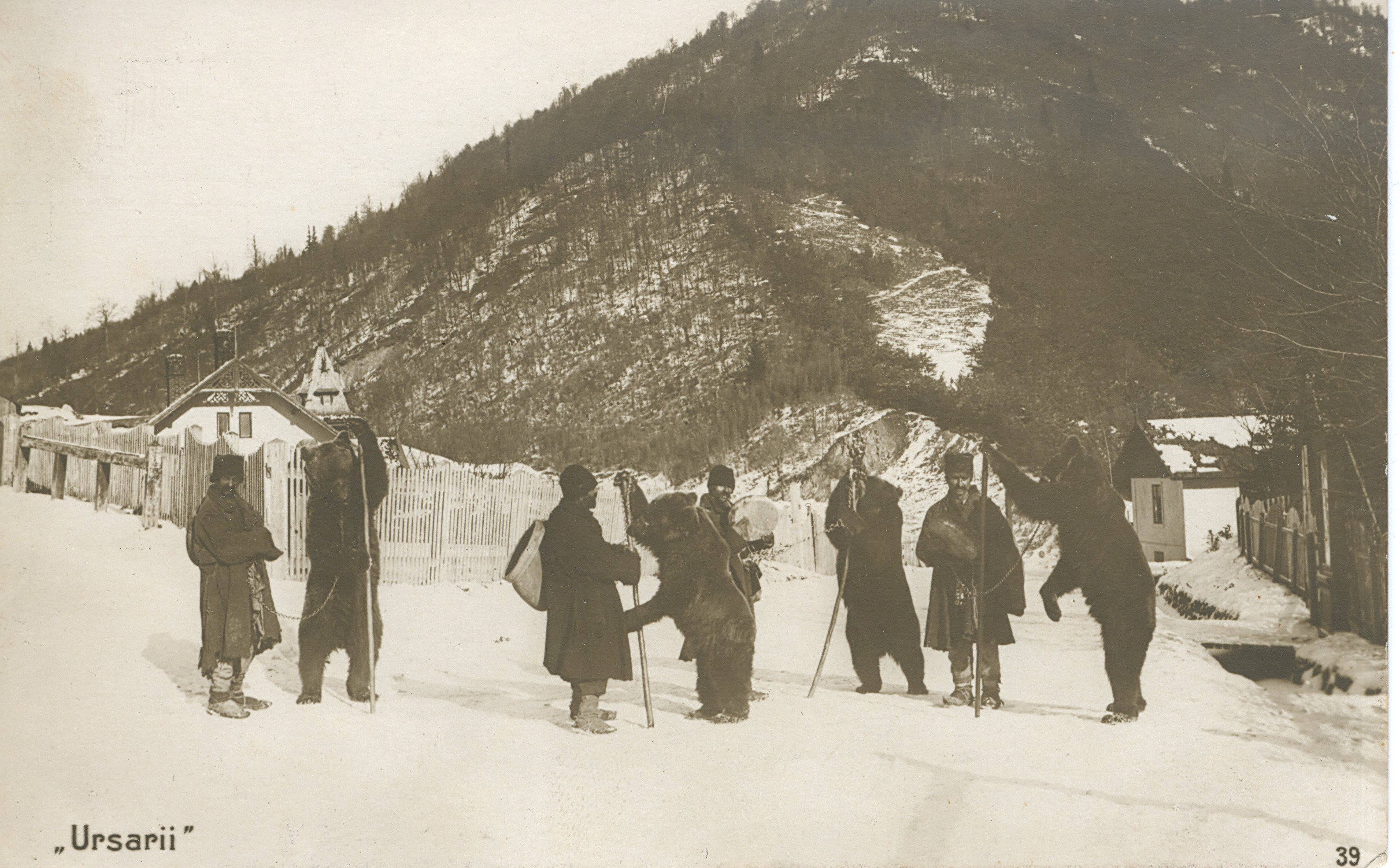 The National Archives, Romania, Group of bear trainers Roma men (”ursari”) in winter (end of XIXth century), ref. RO-BU-F-01073-5-4534