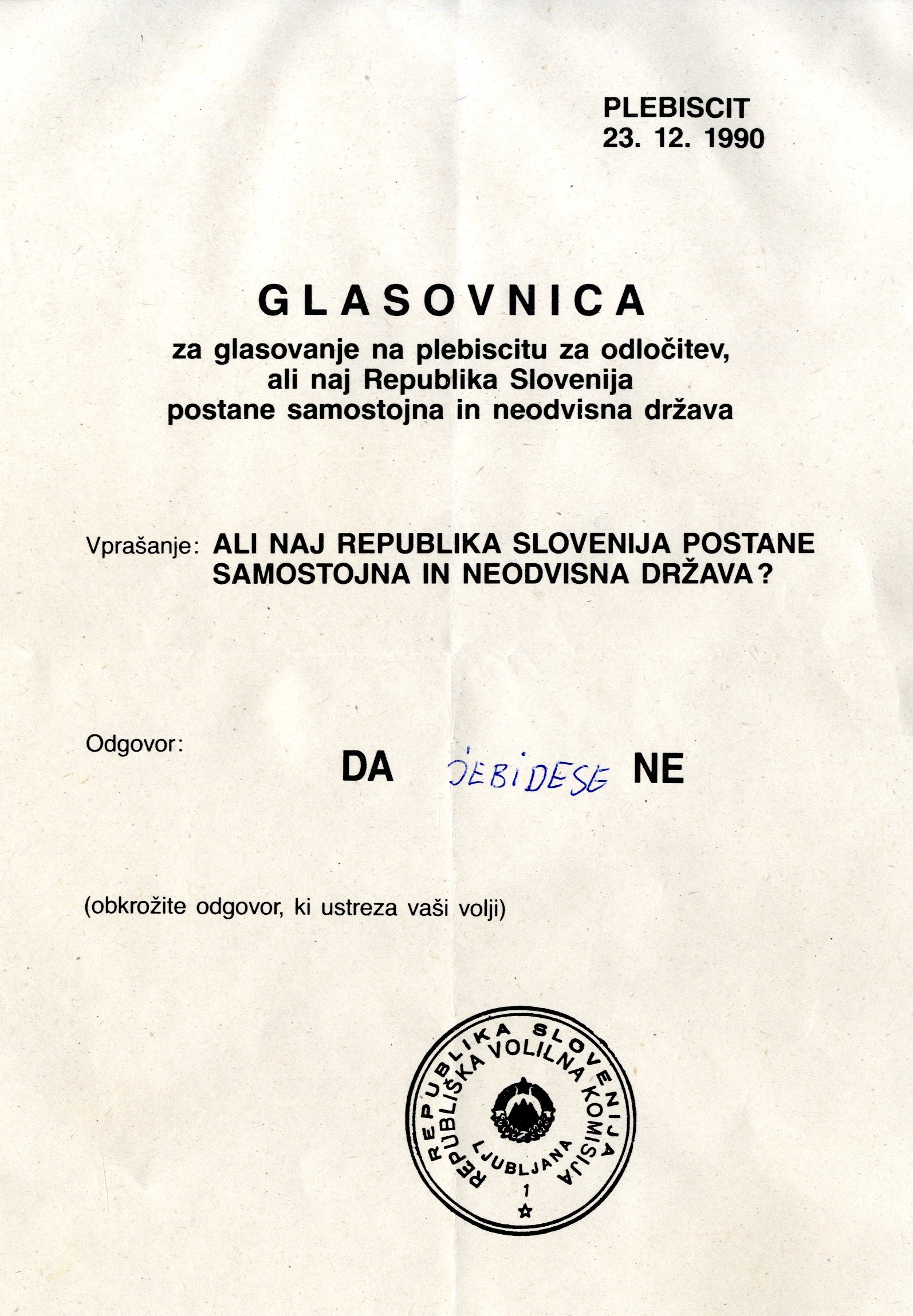 invalid votes from the Arhiv Republike Slovenije, Archives of the Republic of Slovenia