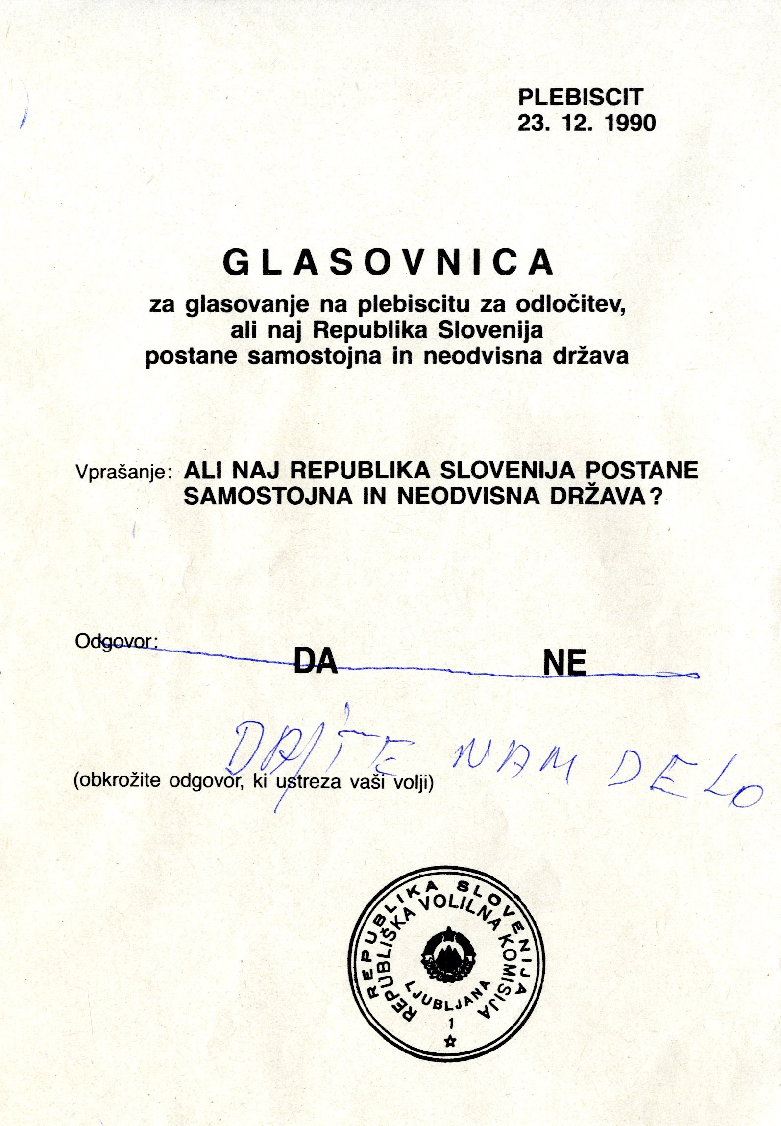 invalid votes from the Arhiv Republike Slovenije, Archives of the Republic of Slovenia