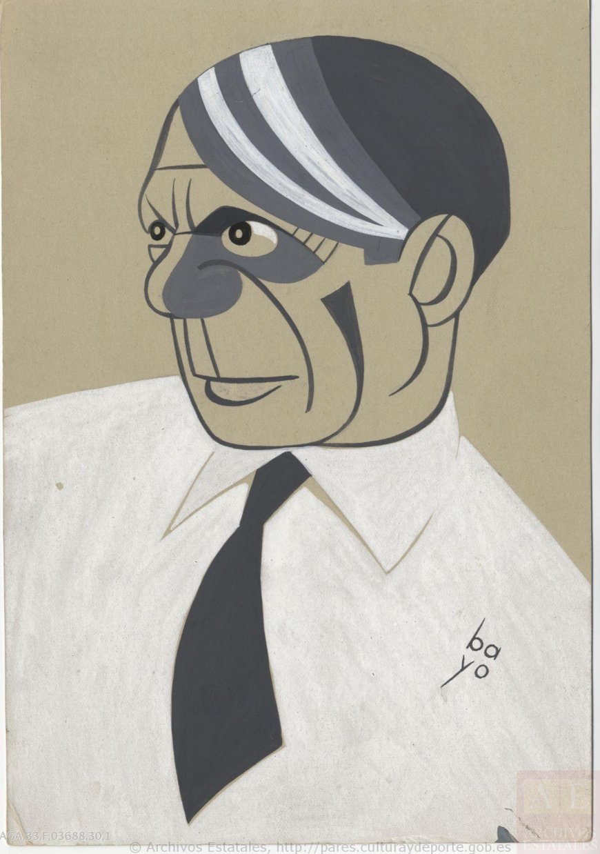 Archivo General de la Administración, Pablo Picasso, caricatura de Manuel Bayo Marín (1936). Available at http://www.archivesportaleurope.net/advanced-search/search-in-archives/results-(archives)/?&repositoryCode=ES-28005-AGA4&term=picasso&levelName=clevel&t=fa&recordId=ES-28005-AGA-UD-167505&c=C825478600