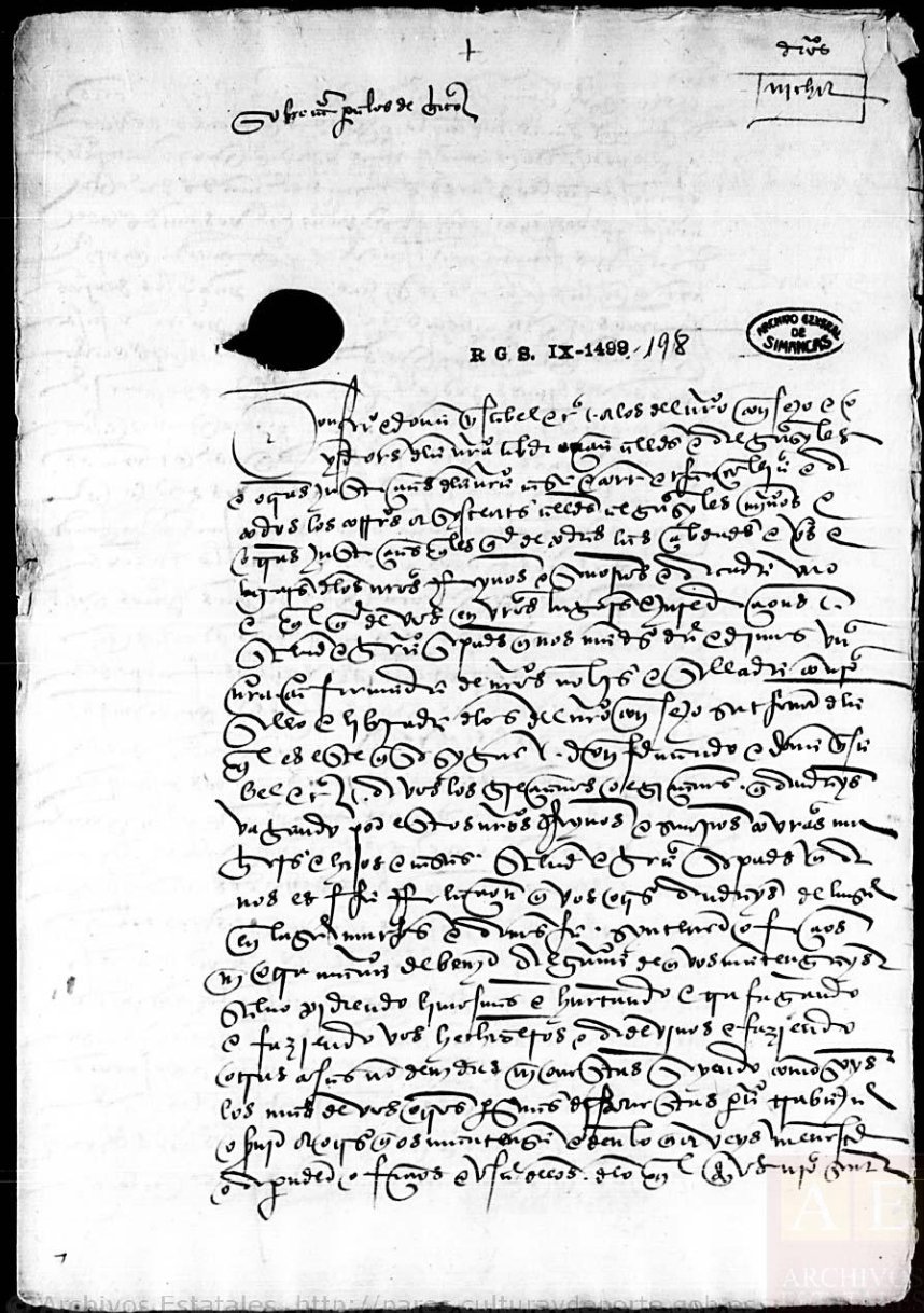 Archivo General de Simancas, Decree of implementation following the March 1499 letter. Available at https://www.archivesportaleurope.net/advanced-search/search-in-archives/results-(archives)/?&repositoryCode=ES-47161-AGS2&term=Sobrecarta+a+las+justicias+del+reino+para+que+cumplan+la+carta+de+4+Marzo+de+1499%2C+por+la+que+se+ordena+a+los+griegos+y+egipcianos&levelName=clevel&t=fa&recordId=ES-47161-AGS-UD-117090&c=C475010757
