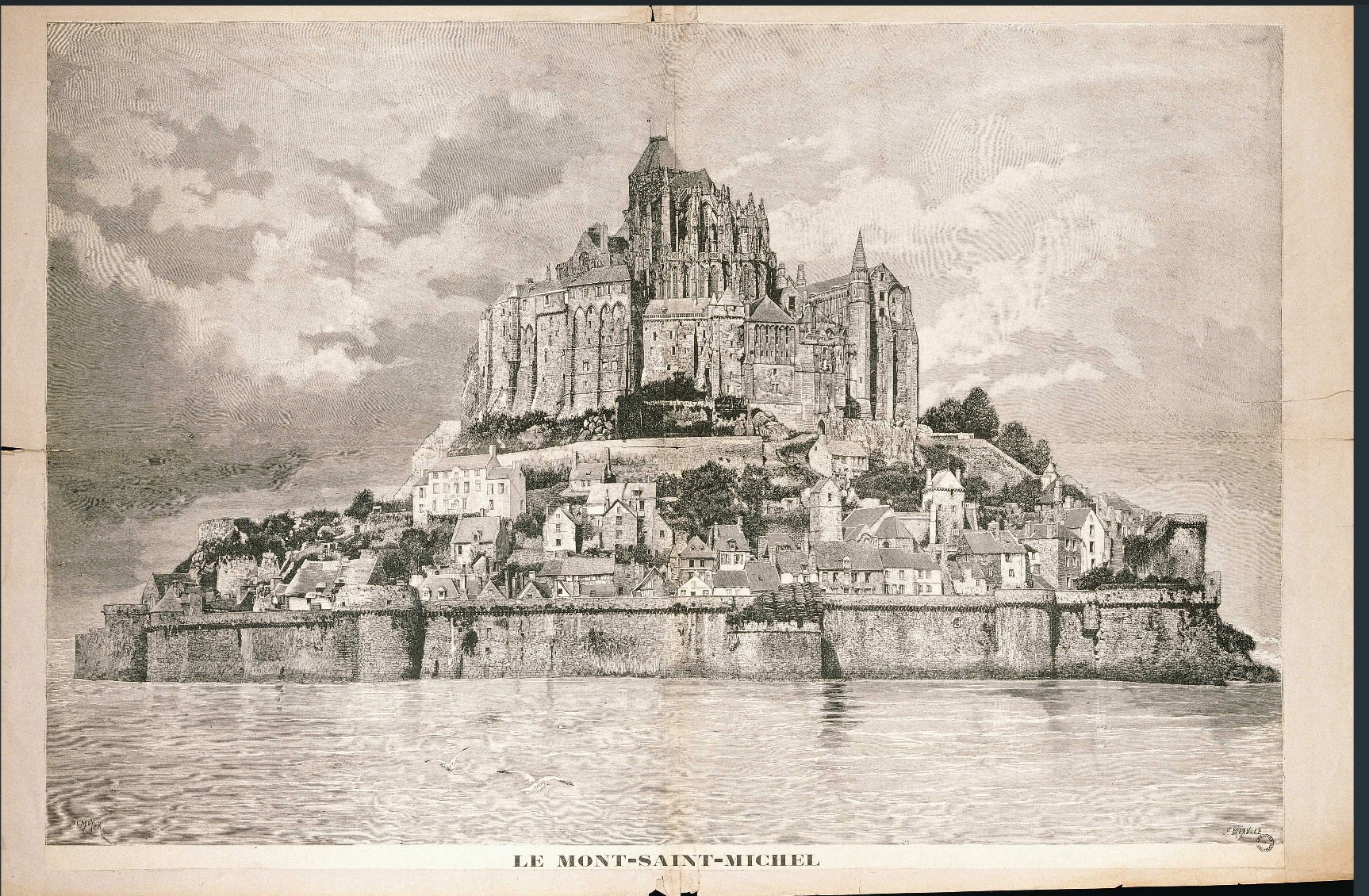 Archives départementales du Calvados, Le Mont-St-Michel seen by H. Meyer and F. Meaville (1890-1910), available here
