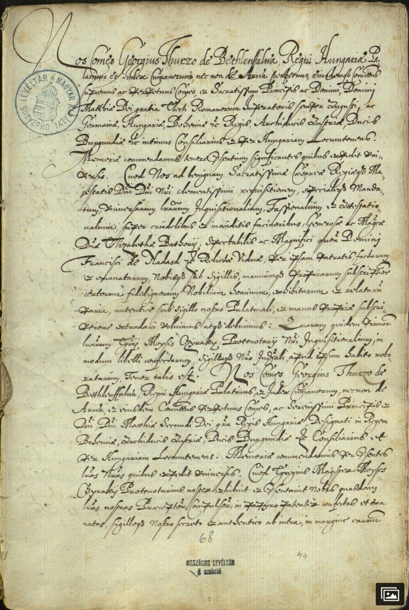 Minutes of the investigation ordered and conducted by Palatine György Thurzó (excerpt) Reference: MNL OL, Treasury Archives, Archives of the Hungarian Chamber, Acta Publica (E 142), Fasc. 28. No. 19.