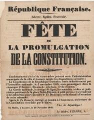 Archive Municipale Auxerre, Fête de la promulgation de la Constitution » : avis du maire d’Auxerre, available at https://archives.auxerre.fr//ark:/74901/72709.1331...